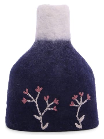 Gry & Sif Vaas donkerblauw - (H)17 cm - Ø 12 cm