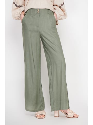 Le Jardin du Lin Linnen broek kaki