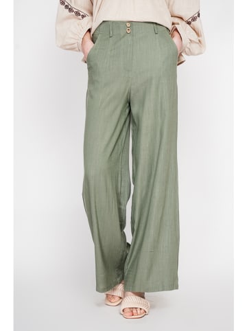 Le Jardin du Lin Leinen-Hose in Khaki