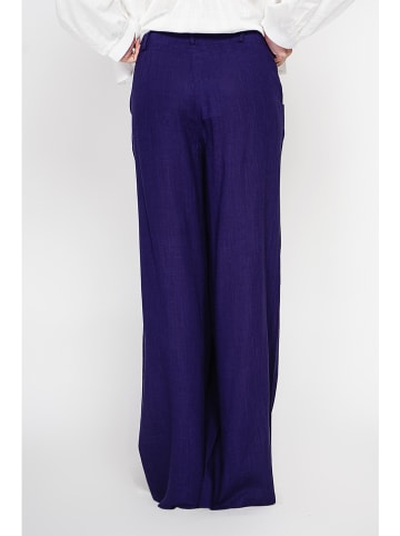 Le Jardin du Lin Linnen broek donkerblauw