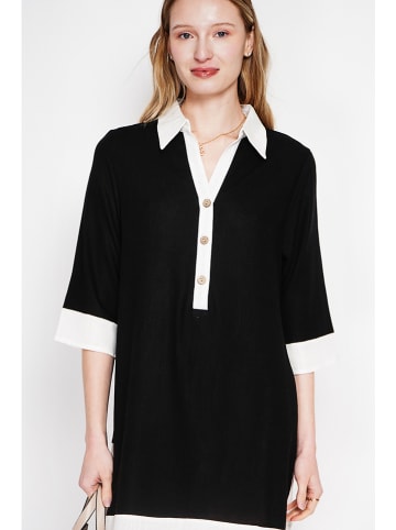 Le Jardin du Lin Leinen-Kleid  in Schwarz