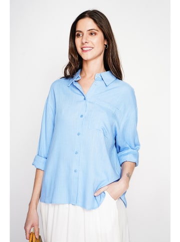 Le Jardin du Lin Leinen-Hemd in Hellblau