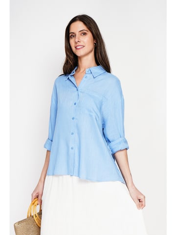 Le Jardin du Lin Leinen-Hemd in Hellblau