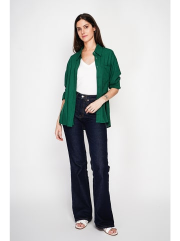 Le Jardin du Lin Lniana koszula w kolorze zielonym