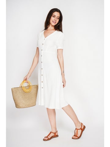 Le Jardin du Lin Leinen-Kleid in Weiß