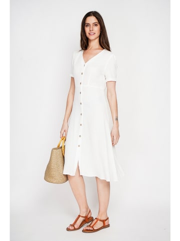 Le Jardin du Lin Leinen-Kleid in Weiß