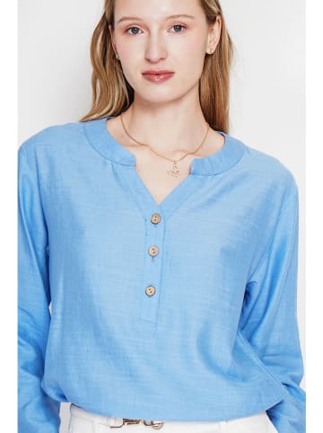 Le Jardin du Lin Linnen blouse lichtblauw