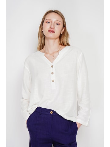 Le Jardin du Lin Linnen blouse wit