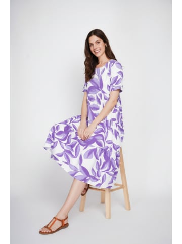 Le Jardin du Lin Kleid in Lila/ Weiß