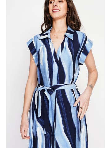 Le Jardin du Lin Kleid in Hellblau/ Schwarz