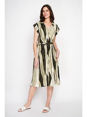 Le Jardin du Lin Kleid in Khaki/ Schwarz