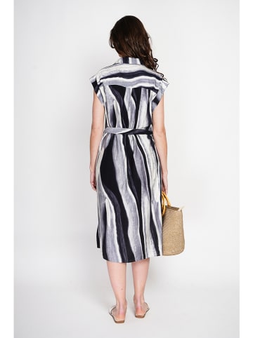 Le Jardin du Lin Kleid in Schwarz/ Grau