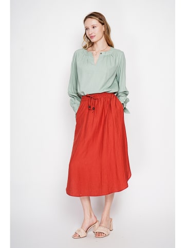 Le Jardin du Lin Lniana bluzka w kolorze zielonym