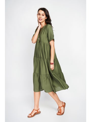 Le Jardin du Lin Kleid in Khaki