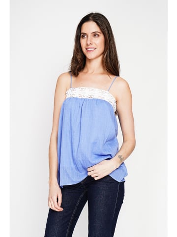 Le Jardin du Lin Linnen top lichtblauw