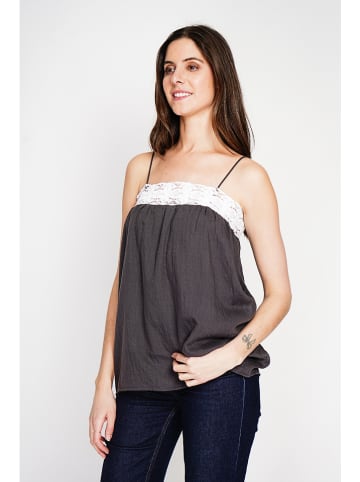 Le Jardin du Lin Linnen top zwart