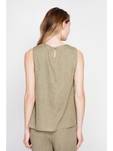 Le Jardin du Lin Lniany top w kolorze khaki