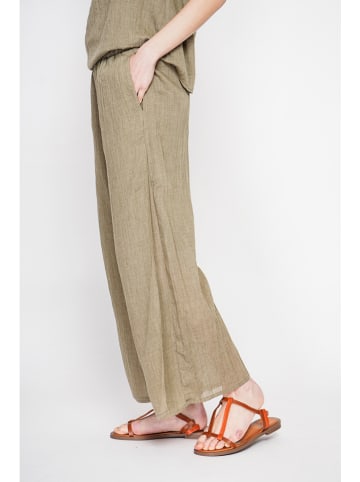 Le Jardin du Lin Leinen-Culotte in Khaki
