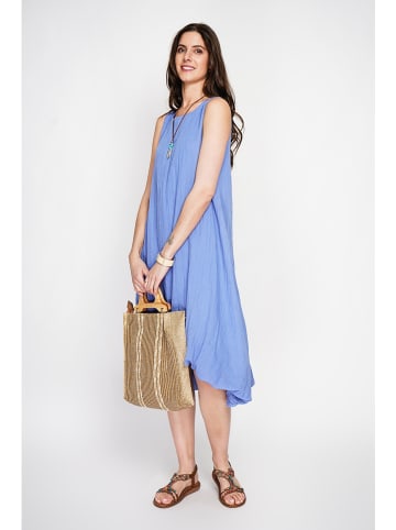 Le Jardin du Lin Lniana sukienka w kolorze błękitnym