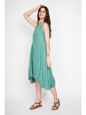 Le Jardin du Lin Leinen-Kleid in Türkis