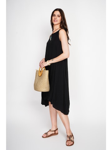 Le Jardin du Lin Leinen-Kleid in Schwarz