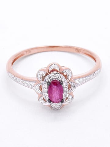 ATELIER DU DIAMANT Roségold-Ring "Hasna" mit Diamanten und Edelsteinen