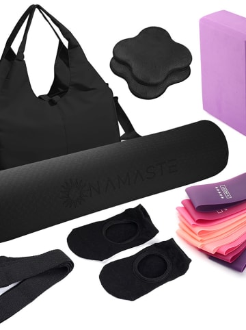 Onamaste 12tlg. Yoga-Set in Schwarz/ Pink