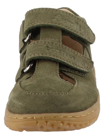Lurchi Skórzane półsandały barefoot "Senti" w kolorze khaki