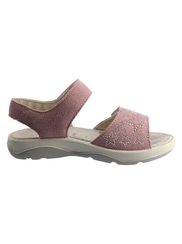 Lurchi Skórzane sandały "Freni" w kolorze jasnoróżowym