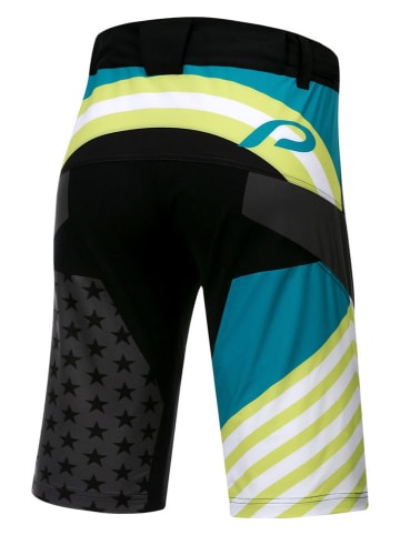 Protective Fahrradshorts "Meteor" in Anthrazit/ Blau/ Grün