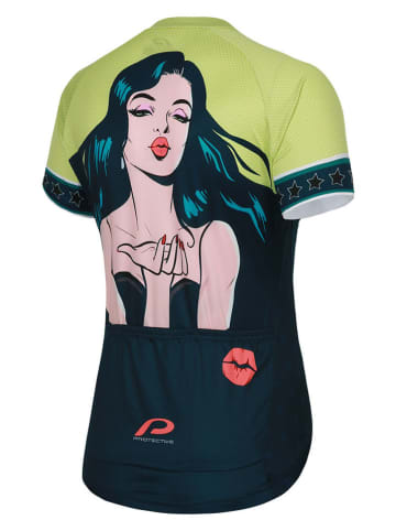 Protective Fietsshirt "Sweet Jane" donkerblauw/groen