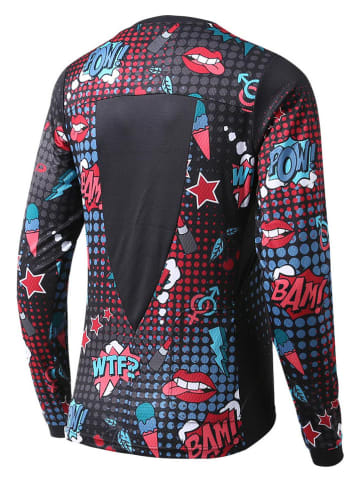 Protective Fietsshirt "Bang" zwart/meerkleurig