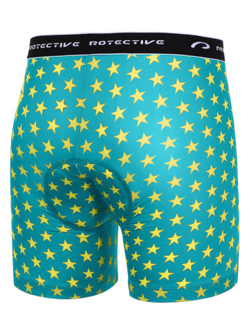 Protective Fahrradboxershorts "Sweet Jane" in Türkis/ Gelb