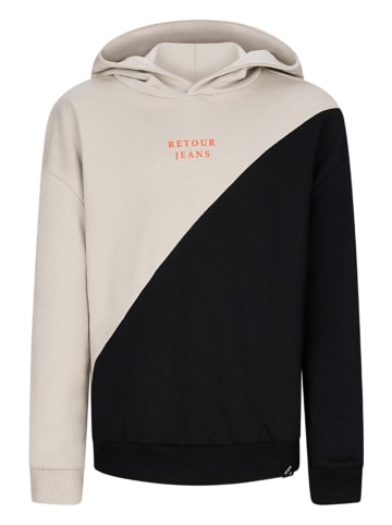 Retour Hoodie "Novan" in Beige/ Schwarz