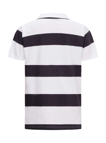Retour Polo-Shirt in Weiß/ Schwarz