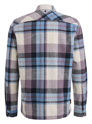 PME Legend Blouse - regular fit - paars/lichtblauw/crème