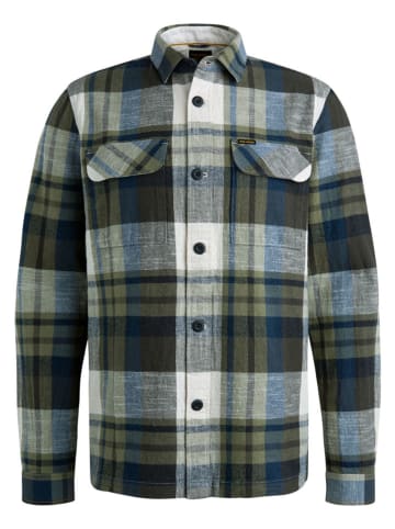 PME Legend Koszula - Regular fit - w kolorze oliwkowo-kremowo-niebieskim