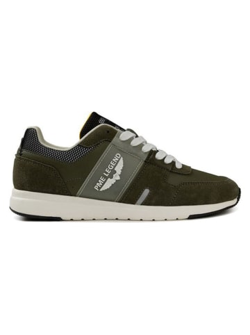 PME Legend Skórzane sneakersy w kolorze khaki