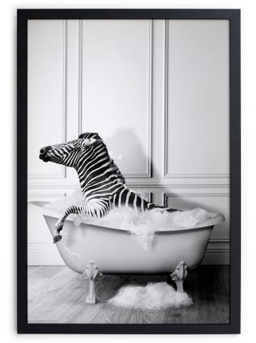 The Wild Hug Druk artystyczny "Zebra Bath" w ramce - 30 x 40 cm