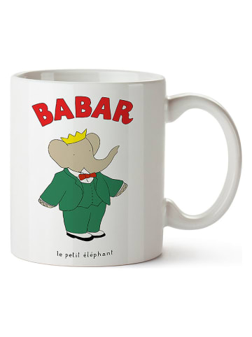 The Wild Hug Kubek "Babar" w kolorze biało-zielonym - wys. 10 cm