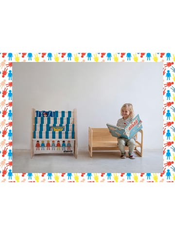 The Wild Hug Bücherregal "Montessori" in Blau/ Weiß - (B)60 x (H)70 cm