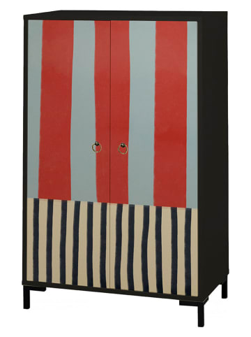 little nice things Highboard ''Collage'' in Schwarz/ Bunt - (B)75 x (H)123 x (T)45 cm