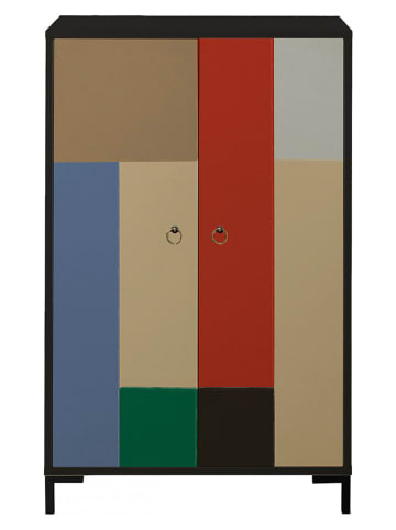 little nice things Highboard ''Cromia'' in Schwarz/ Bunt - (B)75 x (H)123 x (T)45 cm