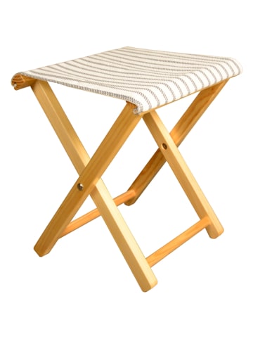 Really Nice Things Hocker ''Blue Lines'' in Beige/ Blau - (B)35 x (H)64 x (T)31 cm