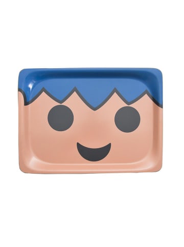 The Wild Hug Serviertablett "Playmobil Boy" in Creme/ Blau - (L)27 x (B)38 cm