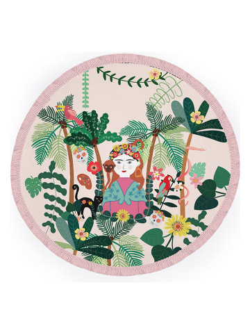 Folkifreckles Teppich "Frida Jungle" in Bunt - Ø 120 cm