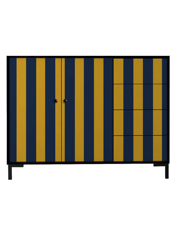 little nice things Sideboard ''Wilma'' in Schwarz/ Gelb/ Dunkelblau - (B)113 x (H)84 x (T)45 cm