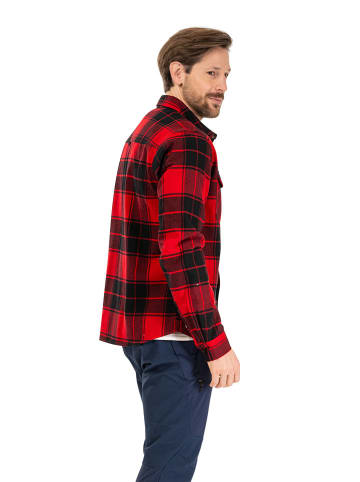 Bergans Flanellen hemd "Nordmarka" - relaxed fit - rood/zwart