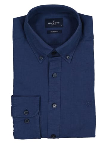 Hackett London Blouse - tailored fit - donkerblauw