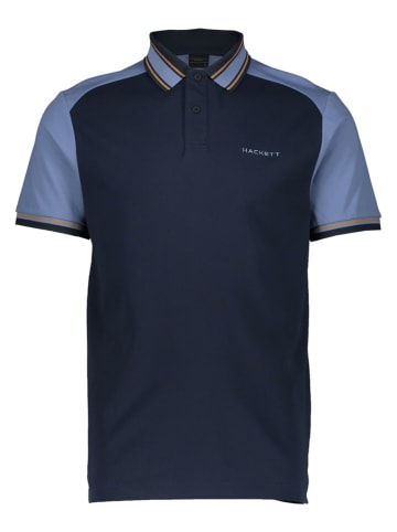 Hackett London Poloshirt in Dunkelblau/ Blau